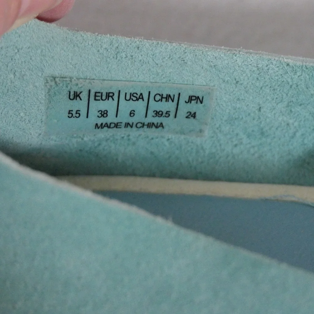Savale Mens Glover Shoes 6 Turquoise Blue Pig Suede Minimalist Loafer Slip On
